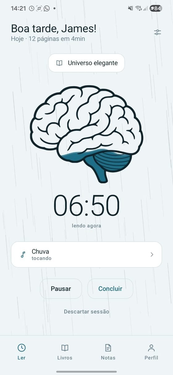 Chuva ao fundo, se ajudar a concentrar